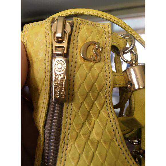 Carmen Steffens BRA 39 EUR 41 10 1/2 Yellow Leather Gladiator Sandals Zip Heel - Picture 10 of 10